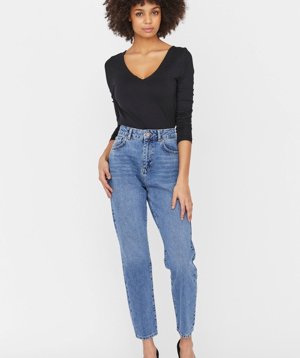 Noisy May Isabel Ankl Mom Jeans Medium Blue